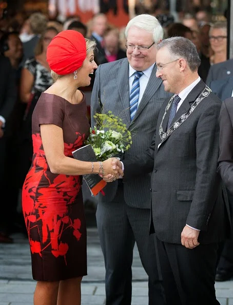 Queen Maxima of The Netherlands and Rotterdam mayor Ahmed Abutaleb attend the opening of the new Markthal on 01.10.2014 in Rotterdam, Netherlands.