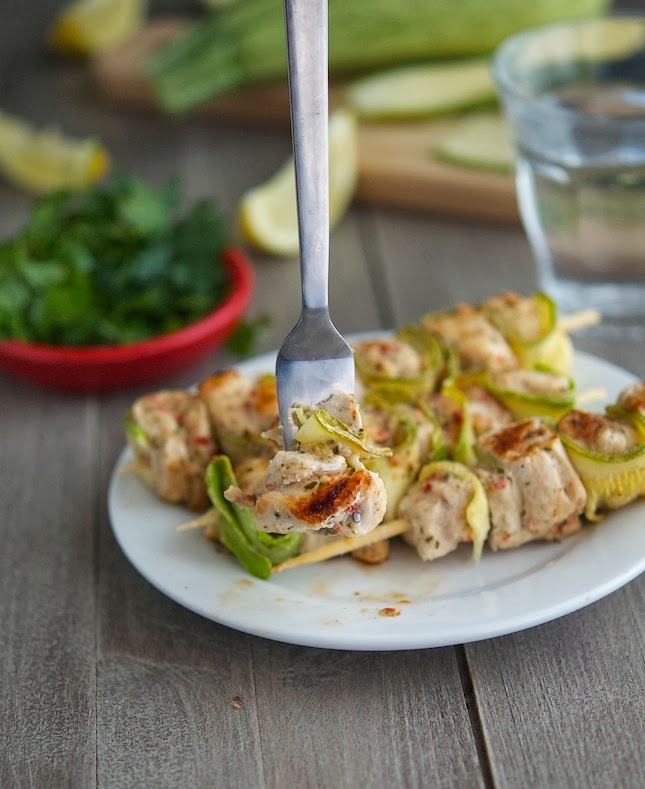 The Iron You Spicy Chicken and Zucchini Kebabs