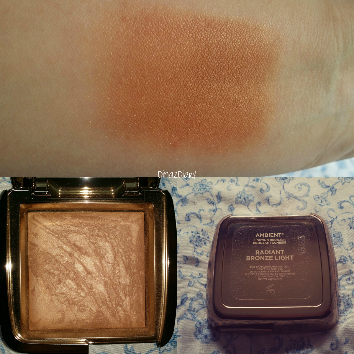 DinazDiary Hourglass Ambient Lighting Bronzer in Radiant Bronze Light