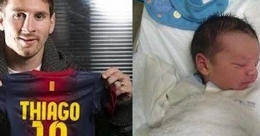 PAPABAKS: Messi Son Thiago is born! November 2nd, 2012.