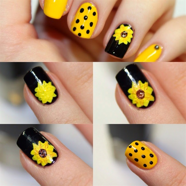 Sun Flower Nail Art Design Step By Step Entertainment News, Photos