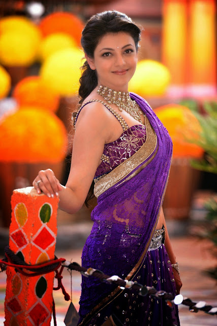 Kajal agaral In marown colour saree image