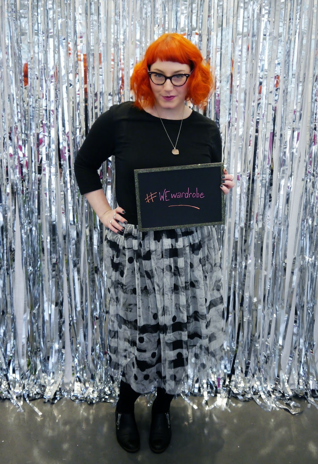What Helen Wore at Wear Eponymous presents The Wardrobe What Helen Wore, Outfit, Scottish Blogger, Wear Eponymous, The Wardrobe, Pop Up Shop, #WEwardrobe, Reg Head, ginger, photo booth, photobooth, silver backdrop