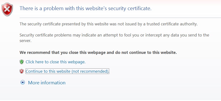 certificate errors in internet explorer 9