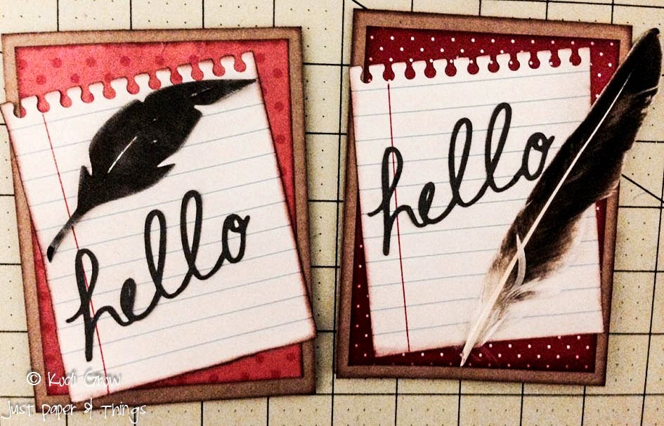 JustPaper&Things "Hello" Notebook Greeting Card