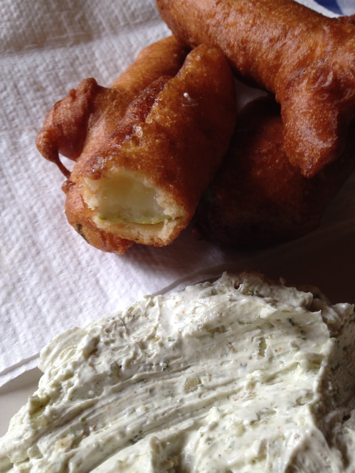 Deep Fried Dill Pickle Spears with Onion Dip Turnips 2 Tangerines
