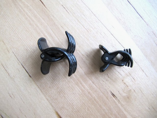 hair clip used as small appliance cord holder