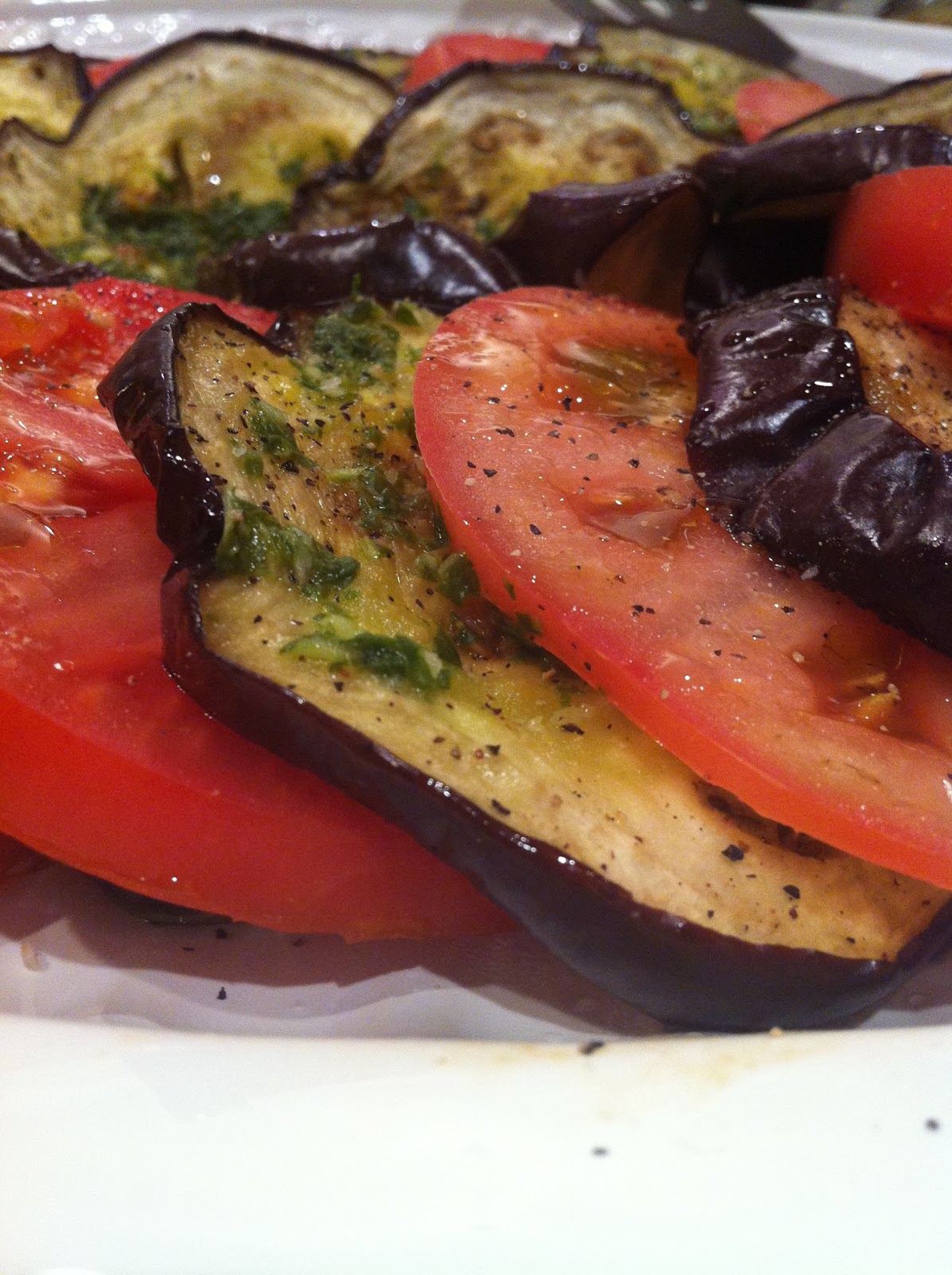 peace. love. & good food. Roasted Eggplant and Tomatoes + Lemon Basil