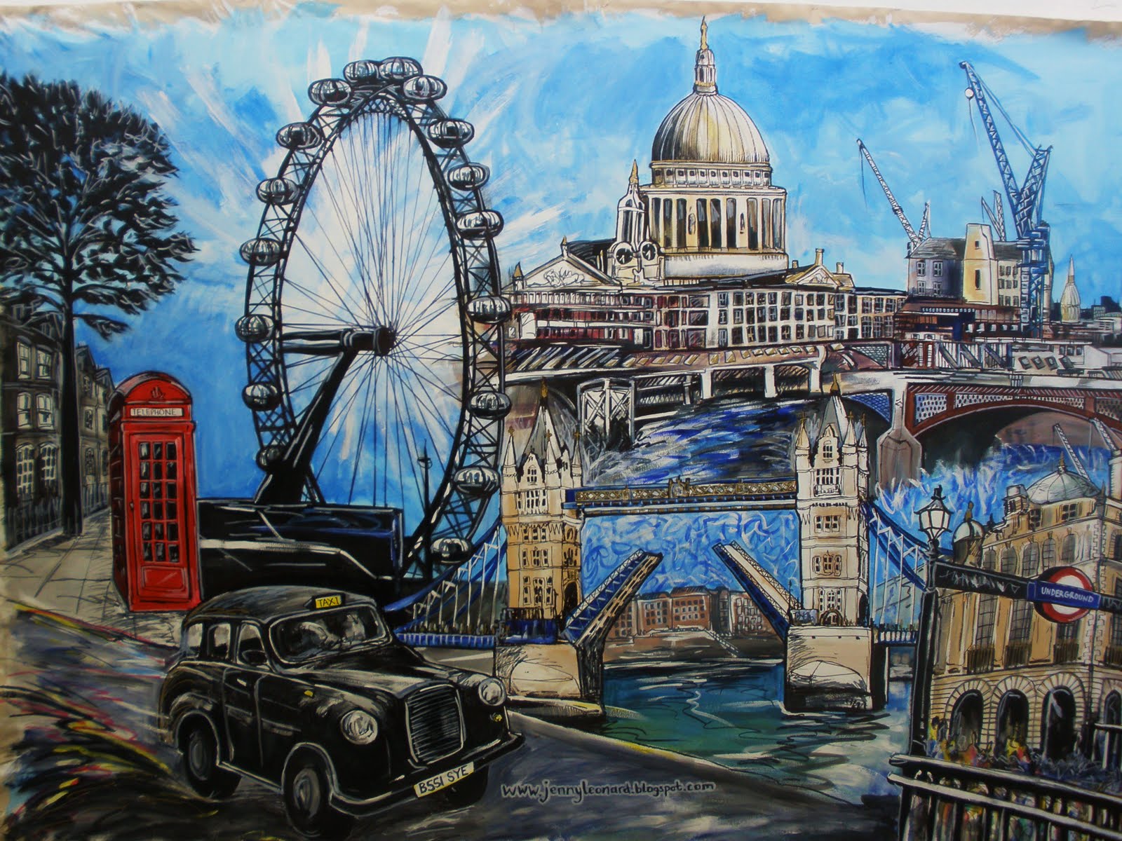 Jenny Leonard Art Blog: London Cityscape Murals - British Airways