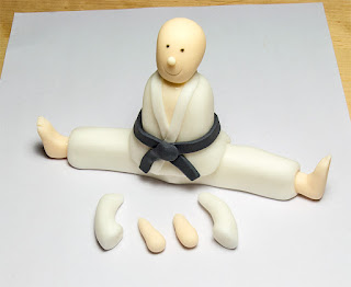 Karate fighter fondant figurine hands parts