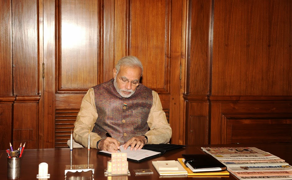 Narendra Modi at office Narendra Modi at office