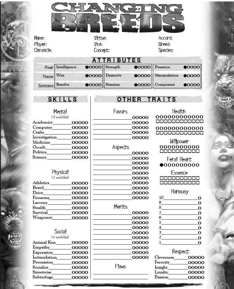 nwod changing breeds character sheet nwod changing breeds character sheet