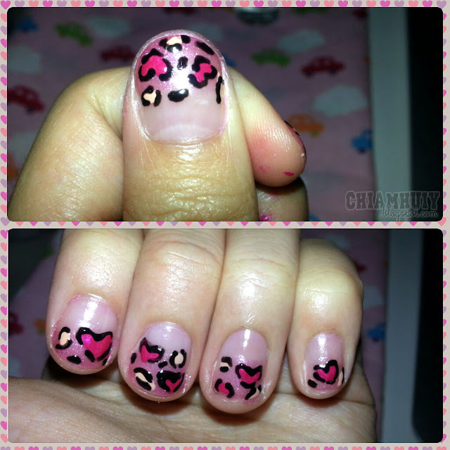pink+valentine+leopard+nail+art