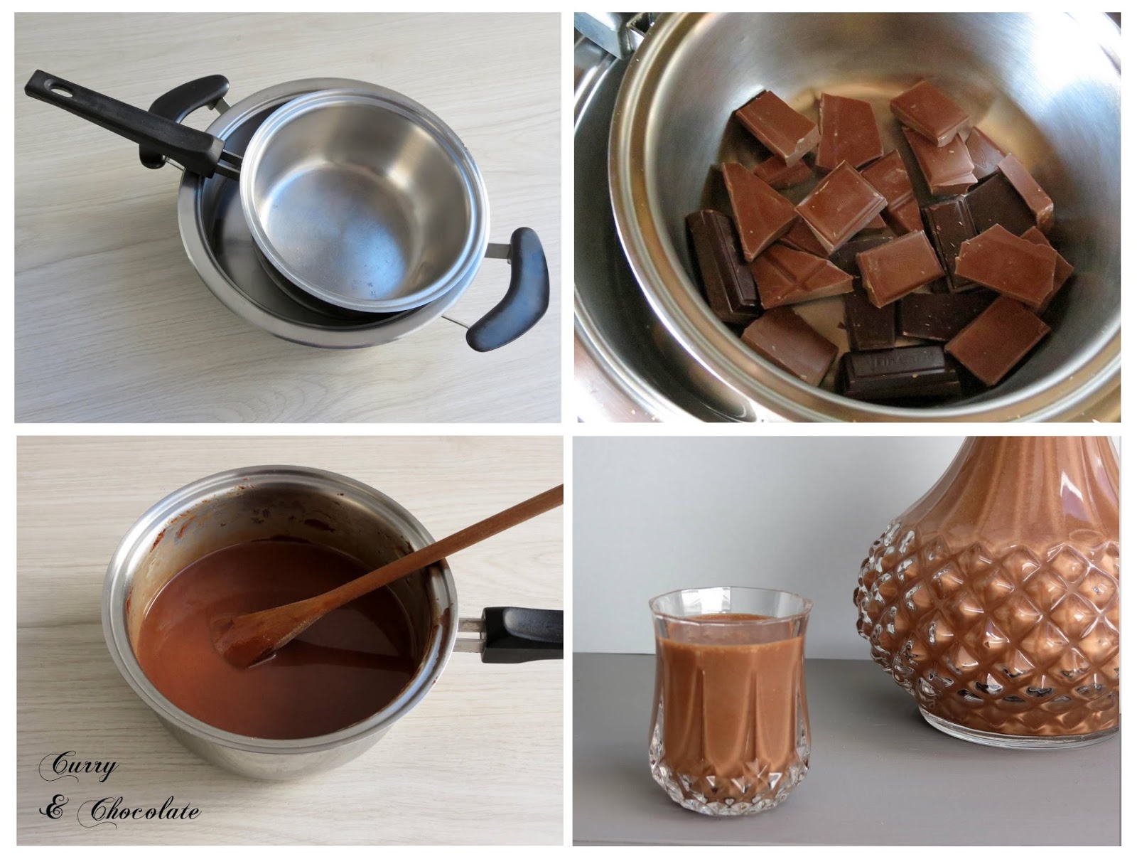 Curry y Chocolate Licor casero de chocolate Homemade chocolate liqueur