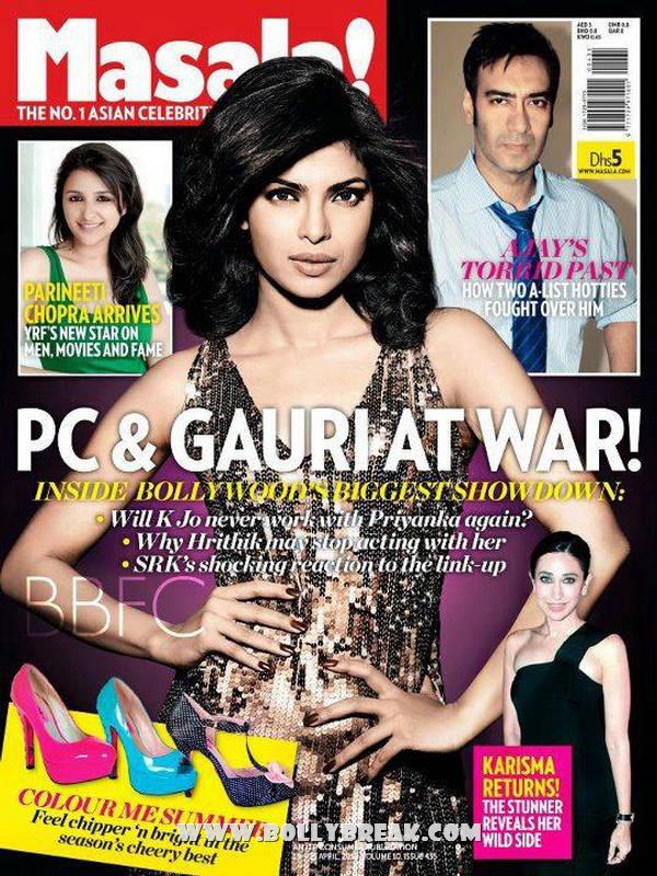 Priyanka and Gauri At War  Masala Magazine - Priyanka Chopra Ahlan Masala Magazine Cover