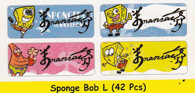 Label nama bergambar Sponge Bob (M)