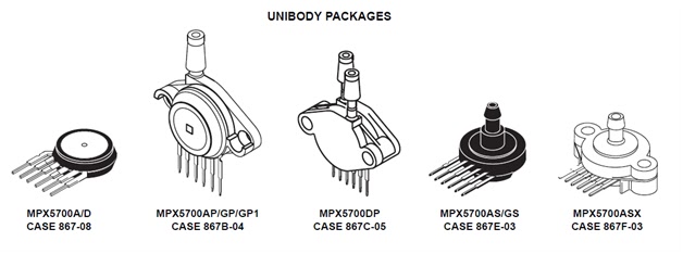 PRESSURE SENSOR MPX5700AP FREESCALE SEMICONDUCTOR SENSOR 867B-04-6