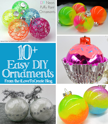 iLoveToCreate Blog: 10+ Easy DIY Ornament Roundup
