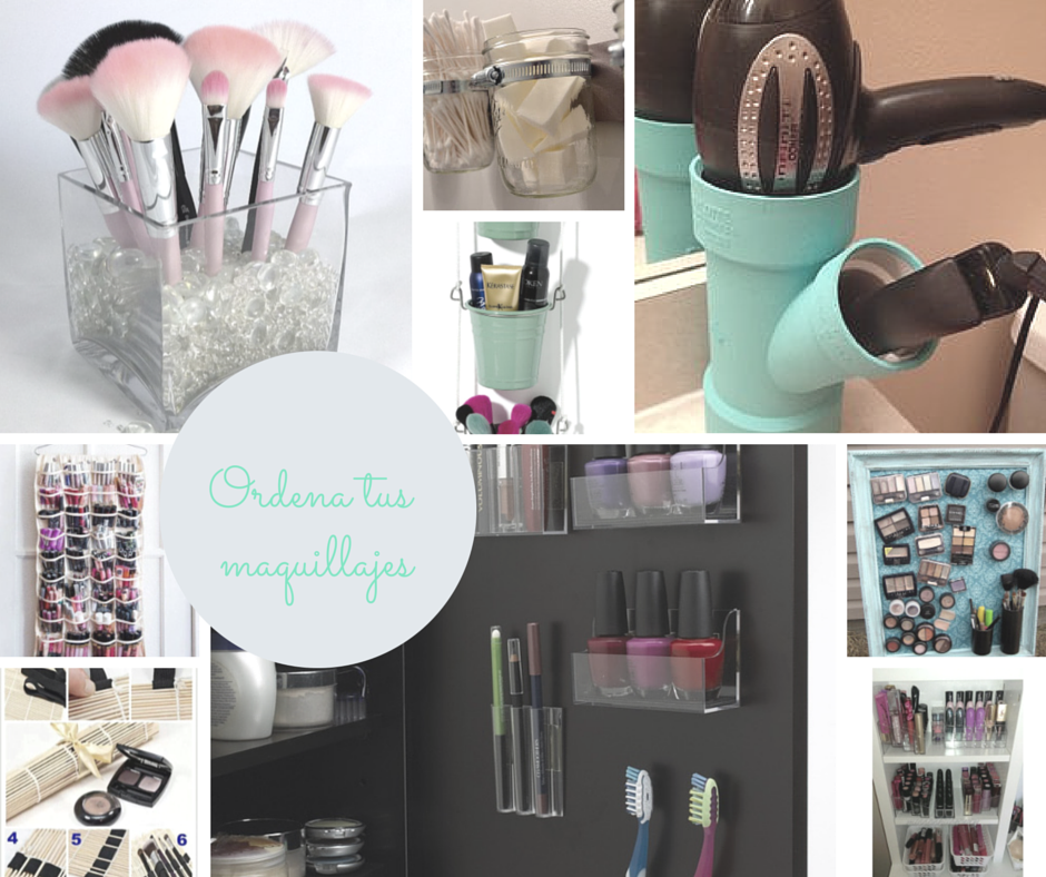 Hogar diez: Small & Low Cost. Organizadores de maquillaje DIY