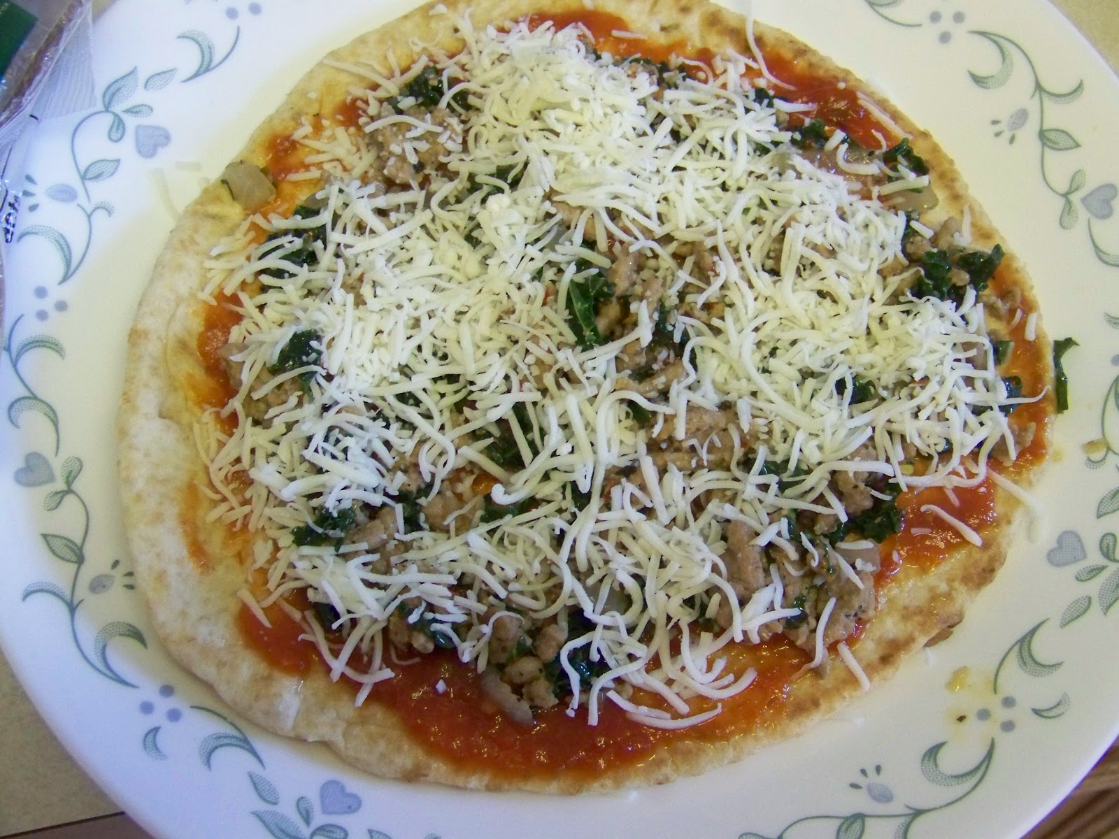 Kitchen Simmer Sausage and Kale Pizza