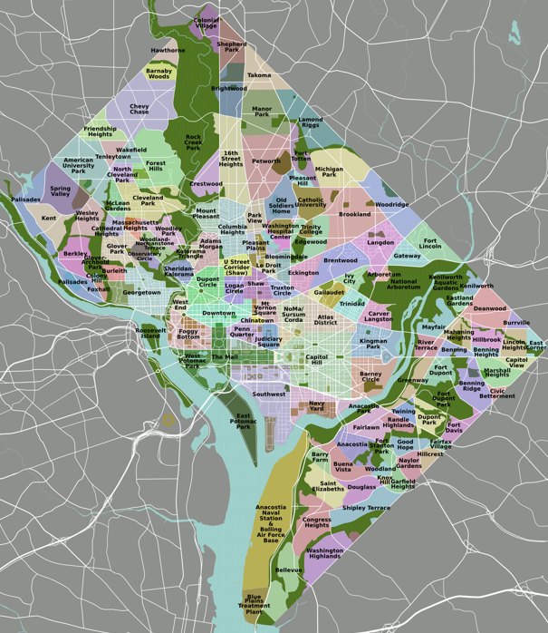 bloomingdale Mapbox's map of DC neighborhoods including Bloomingdale