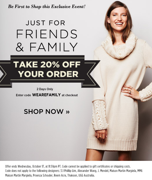 chelsea wears Coupon Code 20 Off Shopbop