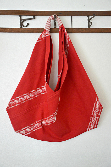 Origami Fabric Bag Tutorial: Easy to Make Market Tote Bag - Alanda Craft