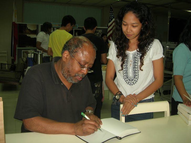 Edward P. Jones signing his books at the American Corner, Silliman University, Dumaguete City