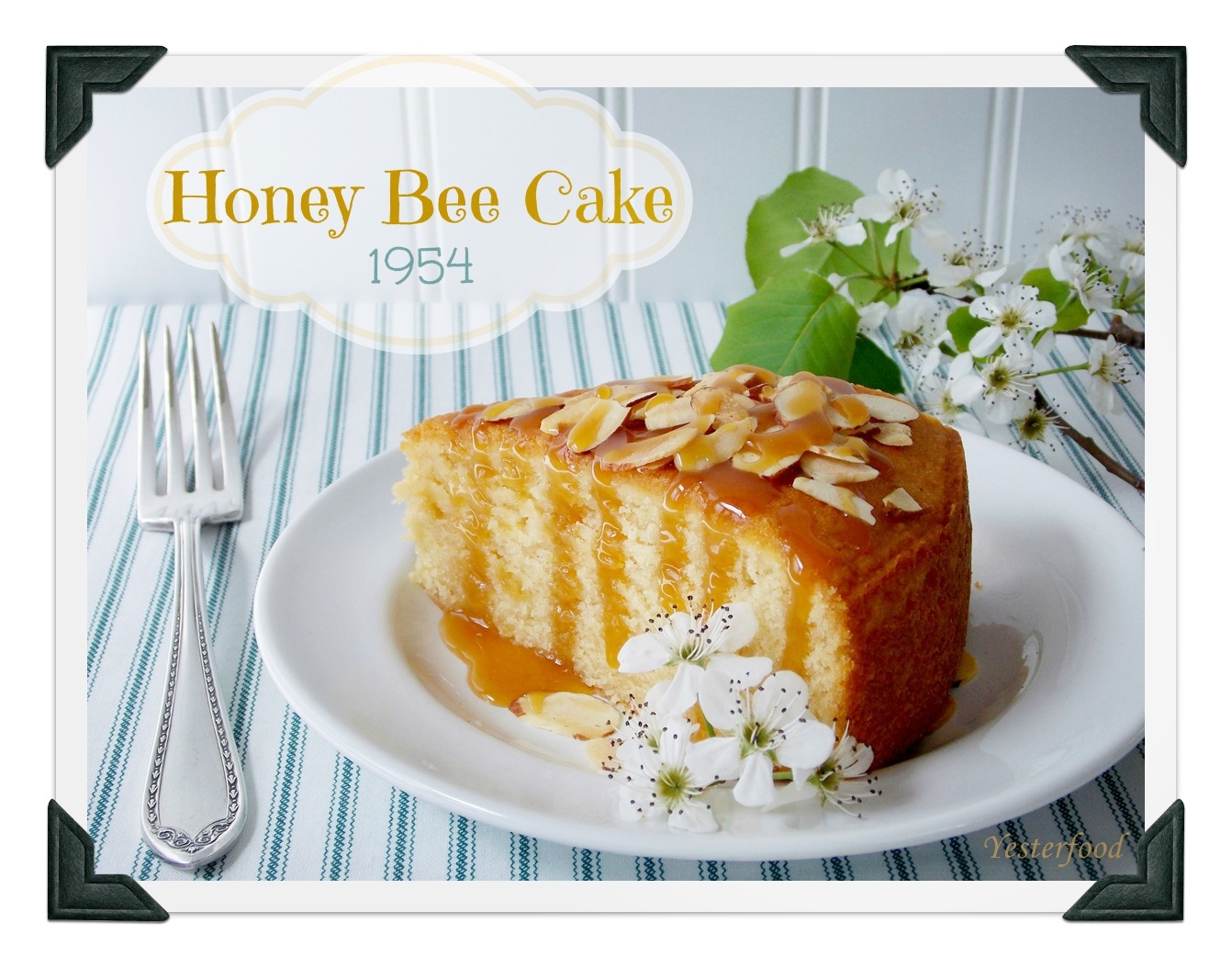 Yesterfood Honey Bee Cake with Honey Caramel Drizzle