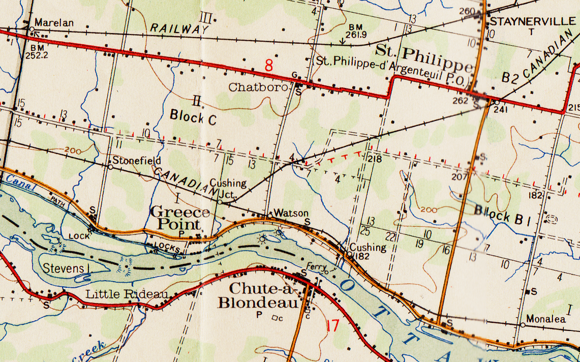 Geneva PQ Argenteuil Railways and a Lachute Map from 1937
