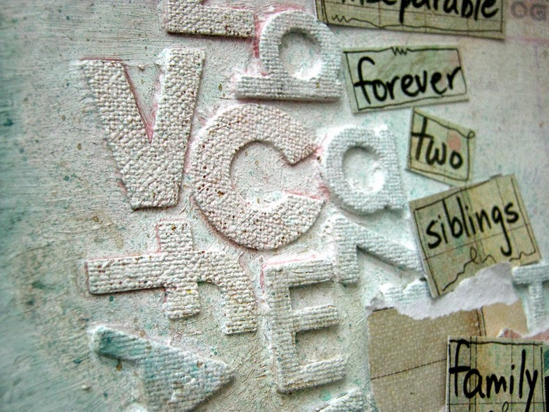 scrappin it Mixed Media Layout Words