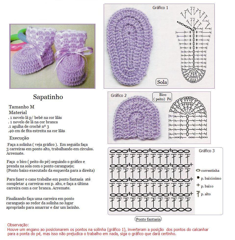 TRICO y CROCHET-madona-m?a: Patron de Zapatitos de bebe