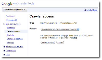 Google Webmaster Tools Seite Löschen