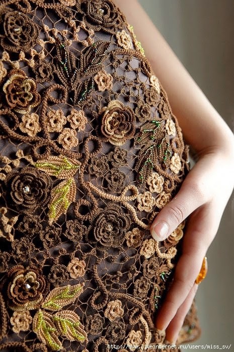 vestido de croche irlandes