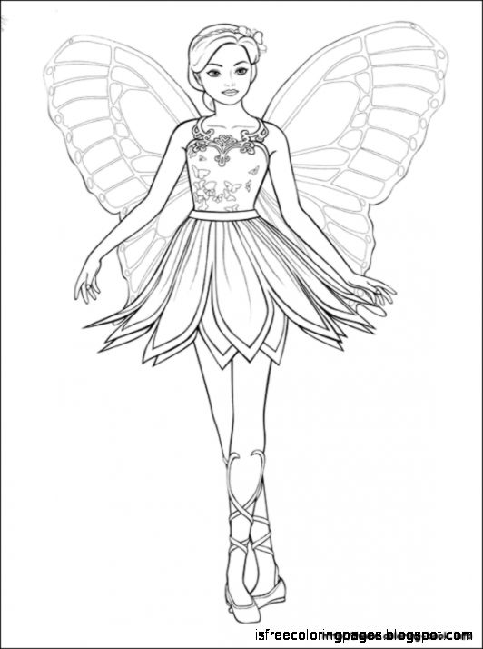 Barbie Mariposa Coloring Pages