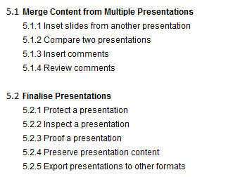 training presentation outline