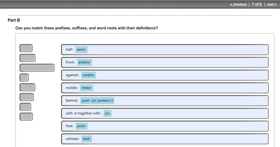 Mastering biology: MB: Reproduction Word Roots Part B