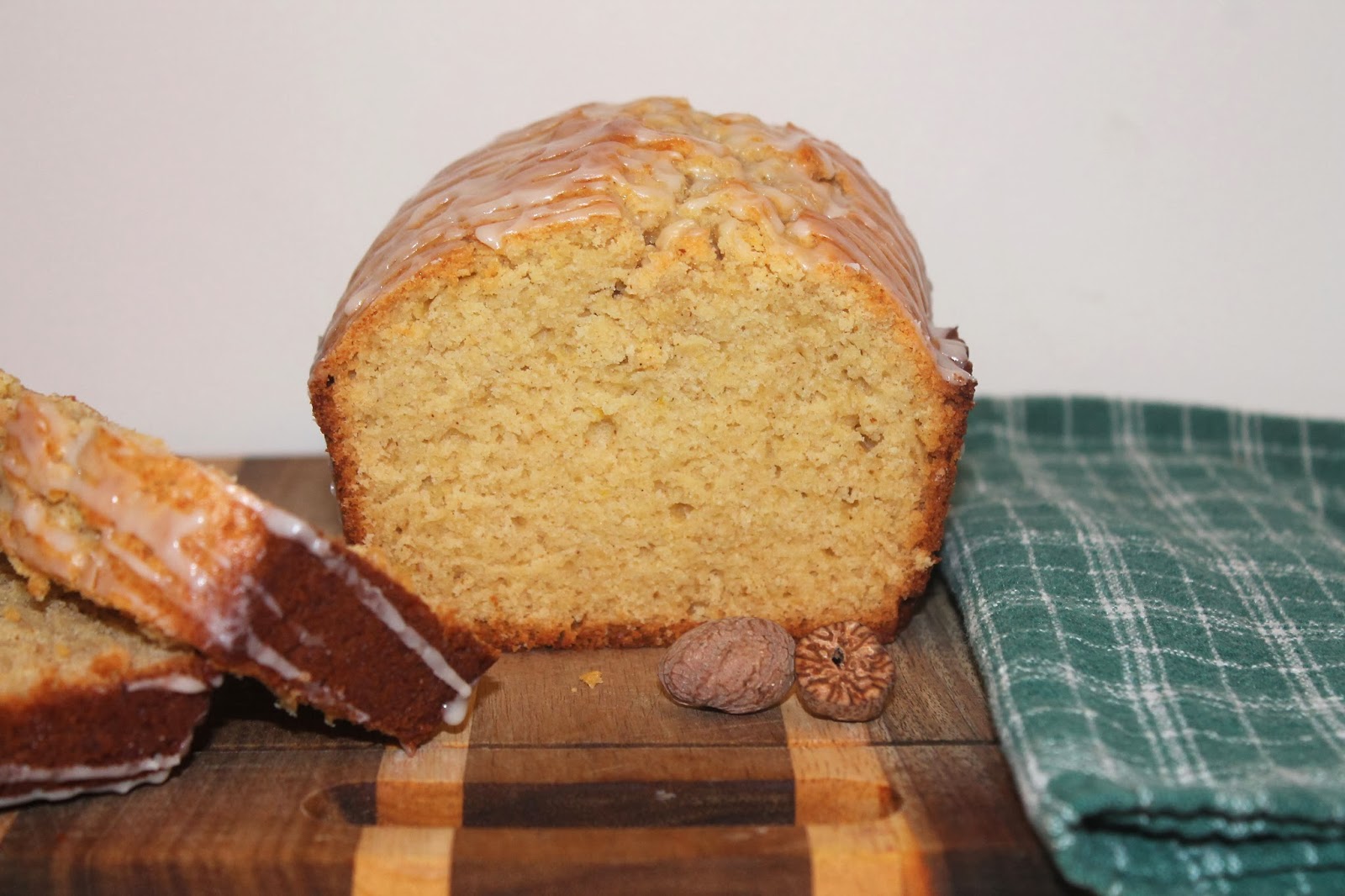 Savory Moments Glazed eggnog loaf cake