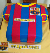 3D Barcelona Jersey cake ordered by Norhidayu. Tq. Zainab Ismail (imag )