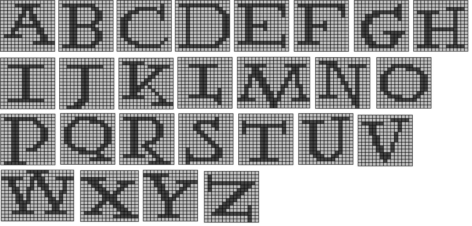 Alphabet Knitting Chart