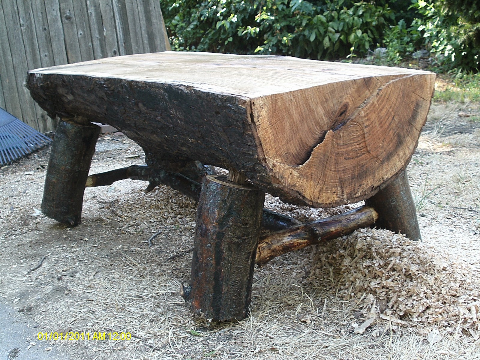 Handmade Rustic & Log Furniture Big "Fatty" Bench