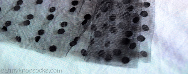 {Fashion Review} Dresslink - Polka Dot Maxi Skirt The hem on the polka dot sheer gauze/mesh maxi skirt from Dresslink.