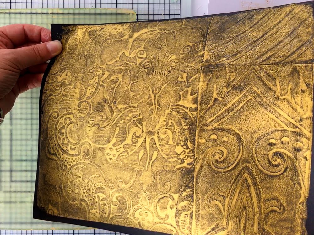 Printing with Gelli Arts® Printing with Metallic Paint & Textured Wall