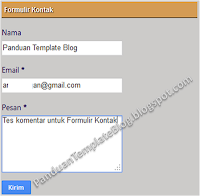 Contact Form Widget Terbaru Formulir Kontak Blogspot