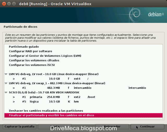 DriveMeca instalando Debian Jessie paso a paso