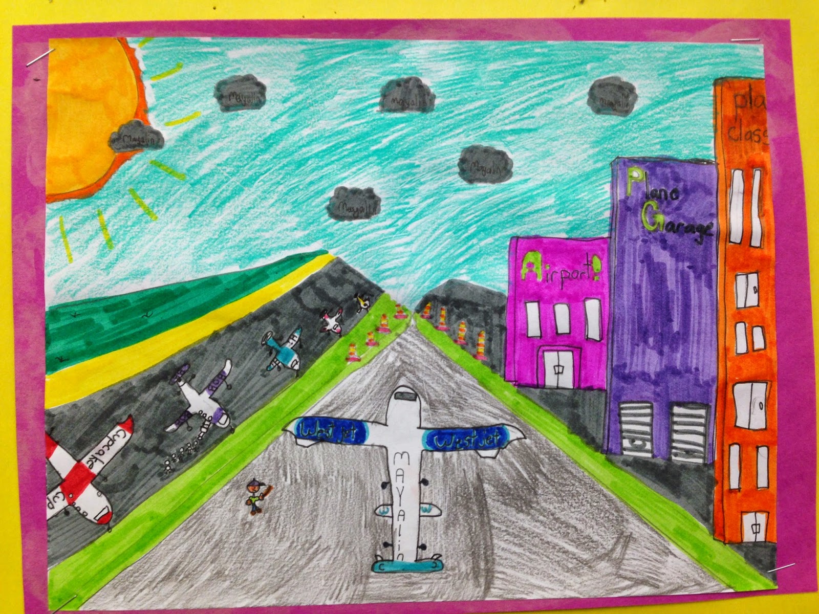 One Teacher's Adventures One Point Perspective Art Project Grade 4