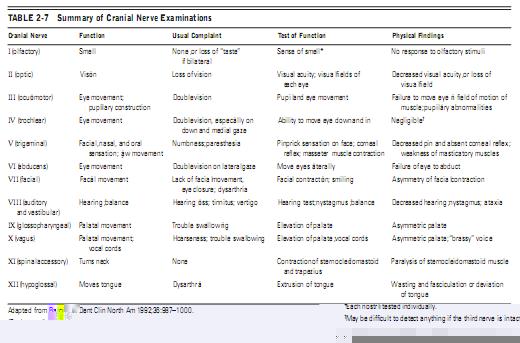 Cranial nerve examination