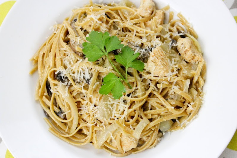 From Dahlias to Doxies Brown Butter Parmesan Chicken Linguine