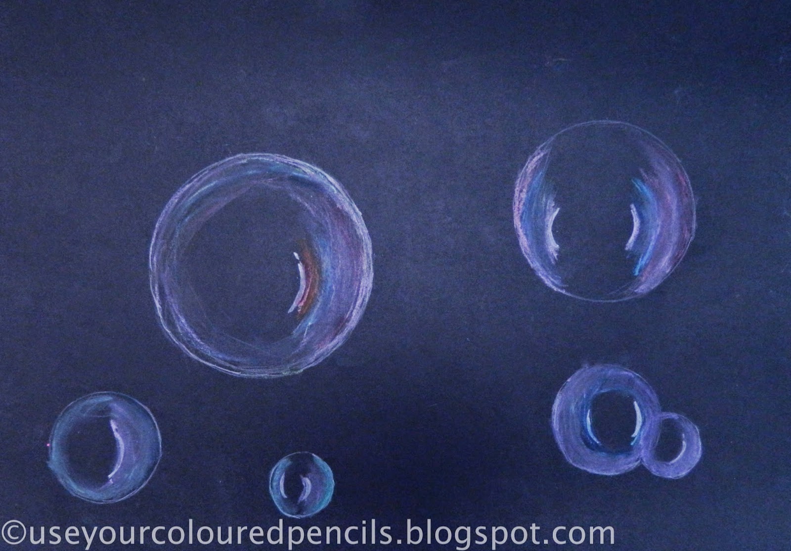 Use Your Coloured Pencils Bubble Drawings