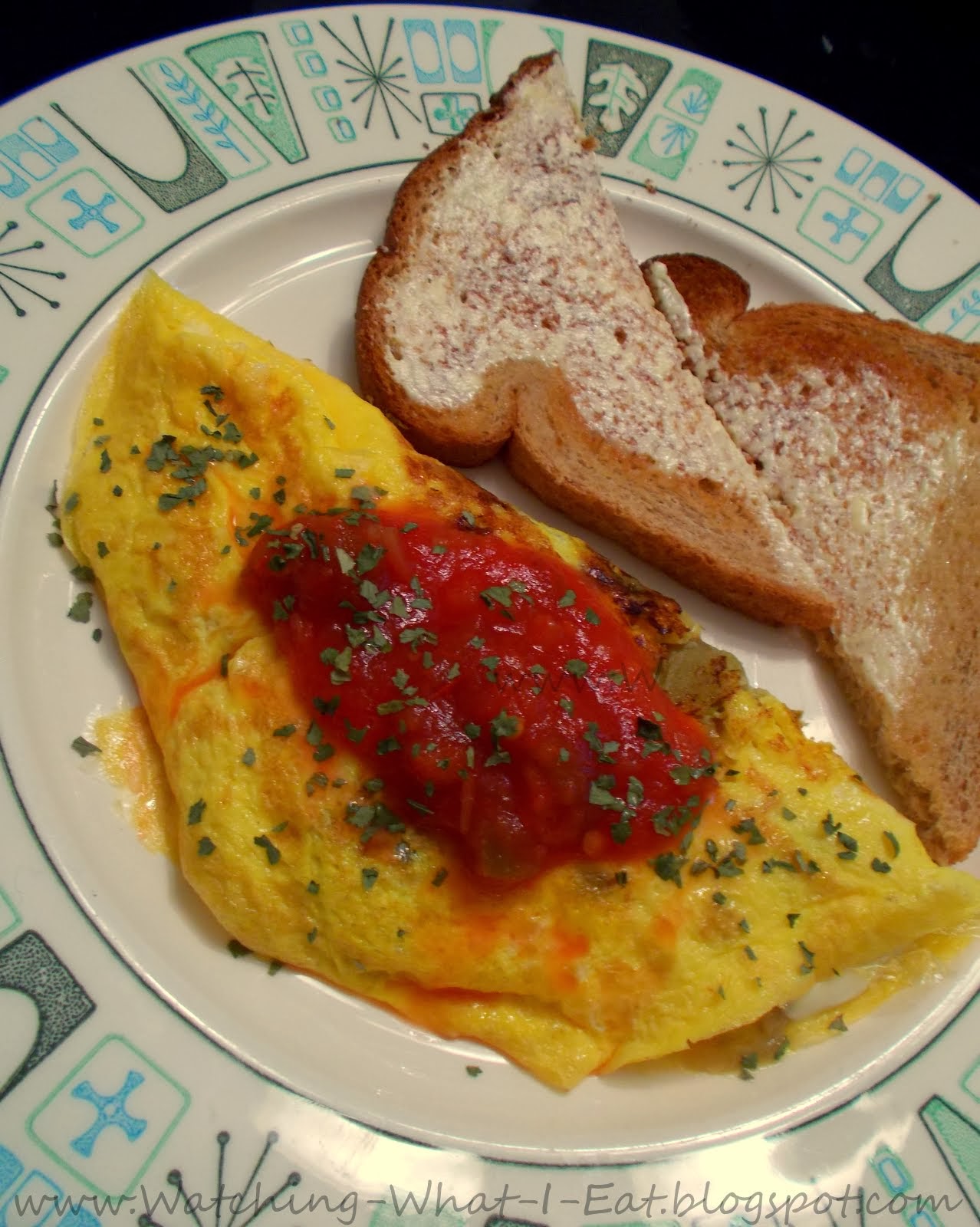 Watching What I Eat Spicy Mexican Egg Beaters Omelet Meatless Monday